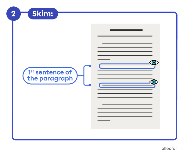 The first sentences of body paragraphs in a text identified with labels and googly 