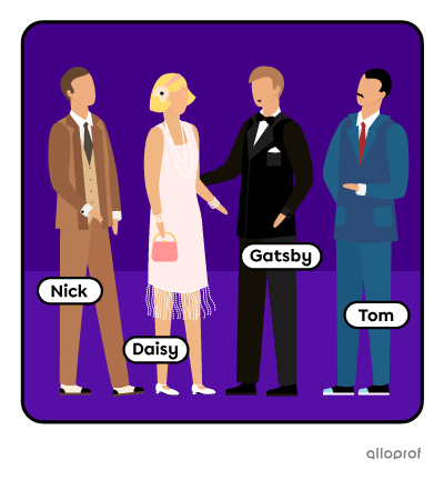 A group of 4 people being introduced to one another.