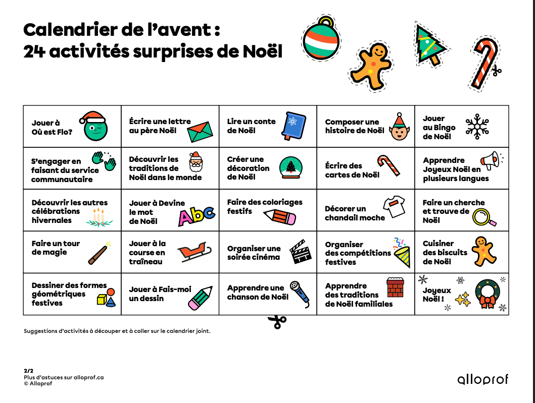 Un aperçu du calendrier de l'avent 2025. 