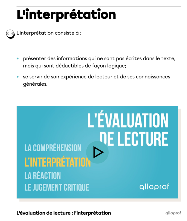 Un aperçu de la fiche.