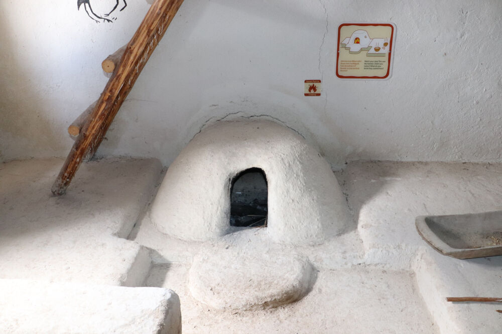 The reconstructed interior of a house in Çatal Höyük.
