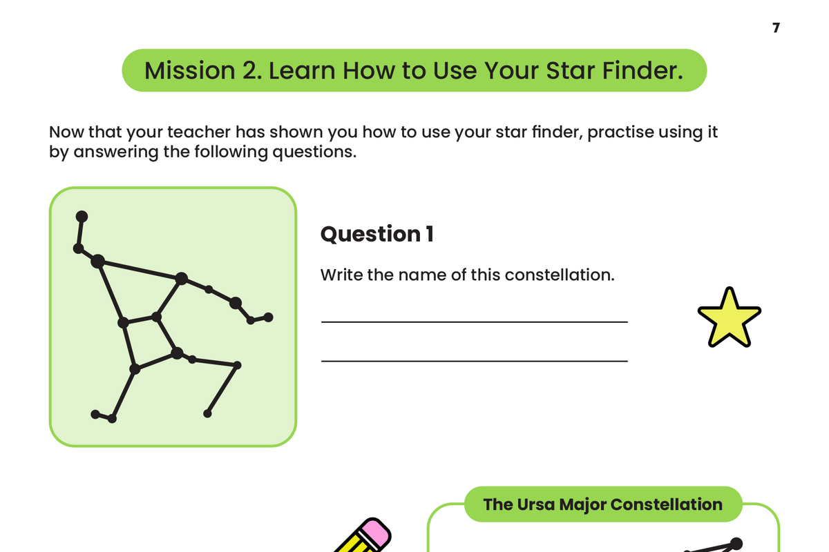 An overview of the student booklet.