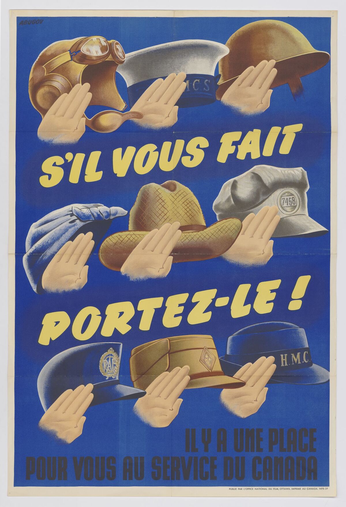 Affiche pour l’enrôlement durant la Deuxième Guerre mondiale.