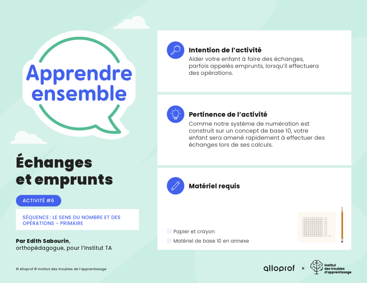 Activité n° 6 : Échanges et emprunts