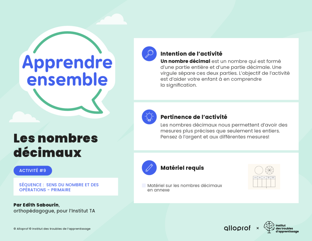 Activité n° 9 : Les nombres décimaux