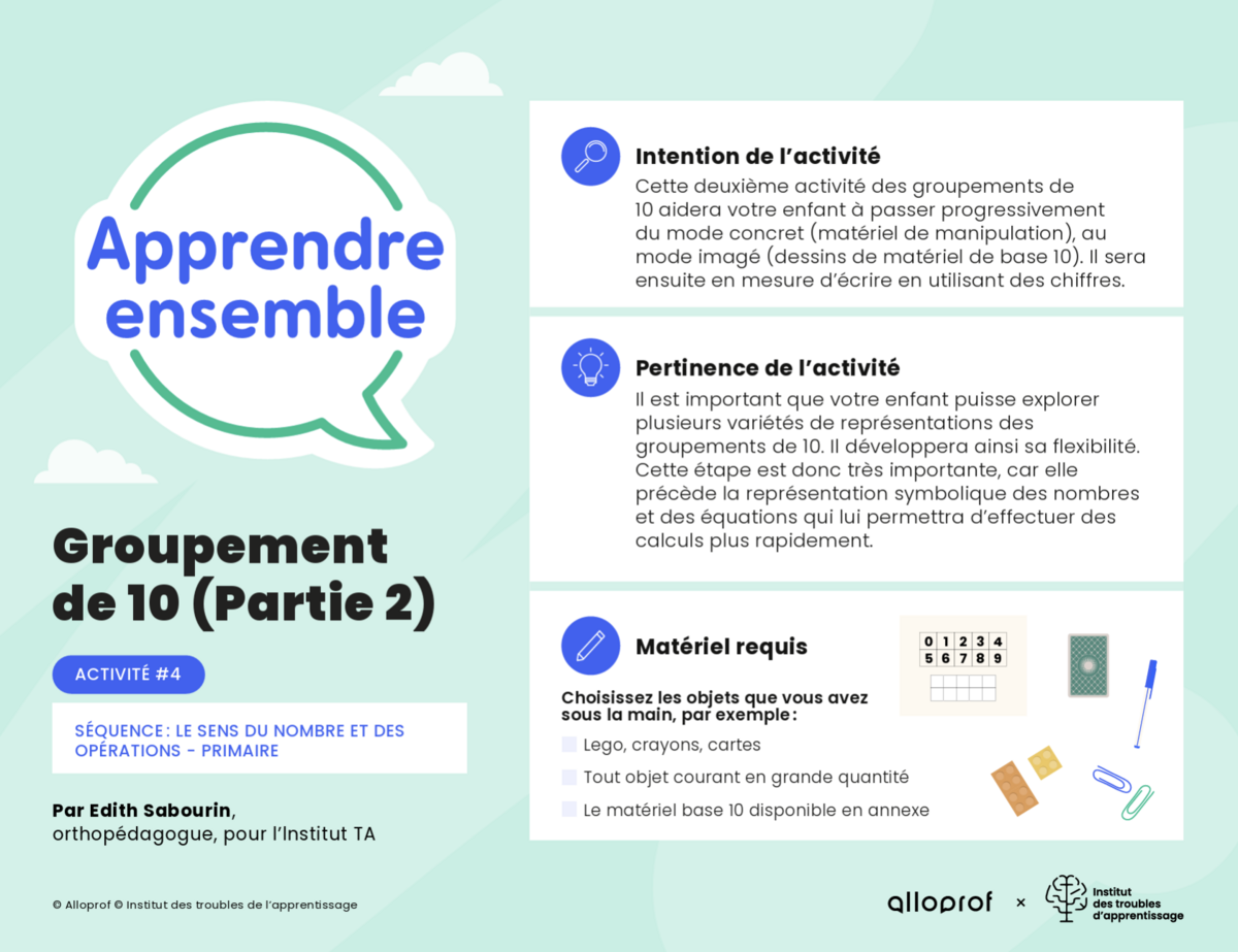 Activité n° 4 : Groupement de 10 (Partie 2)