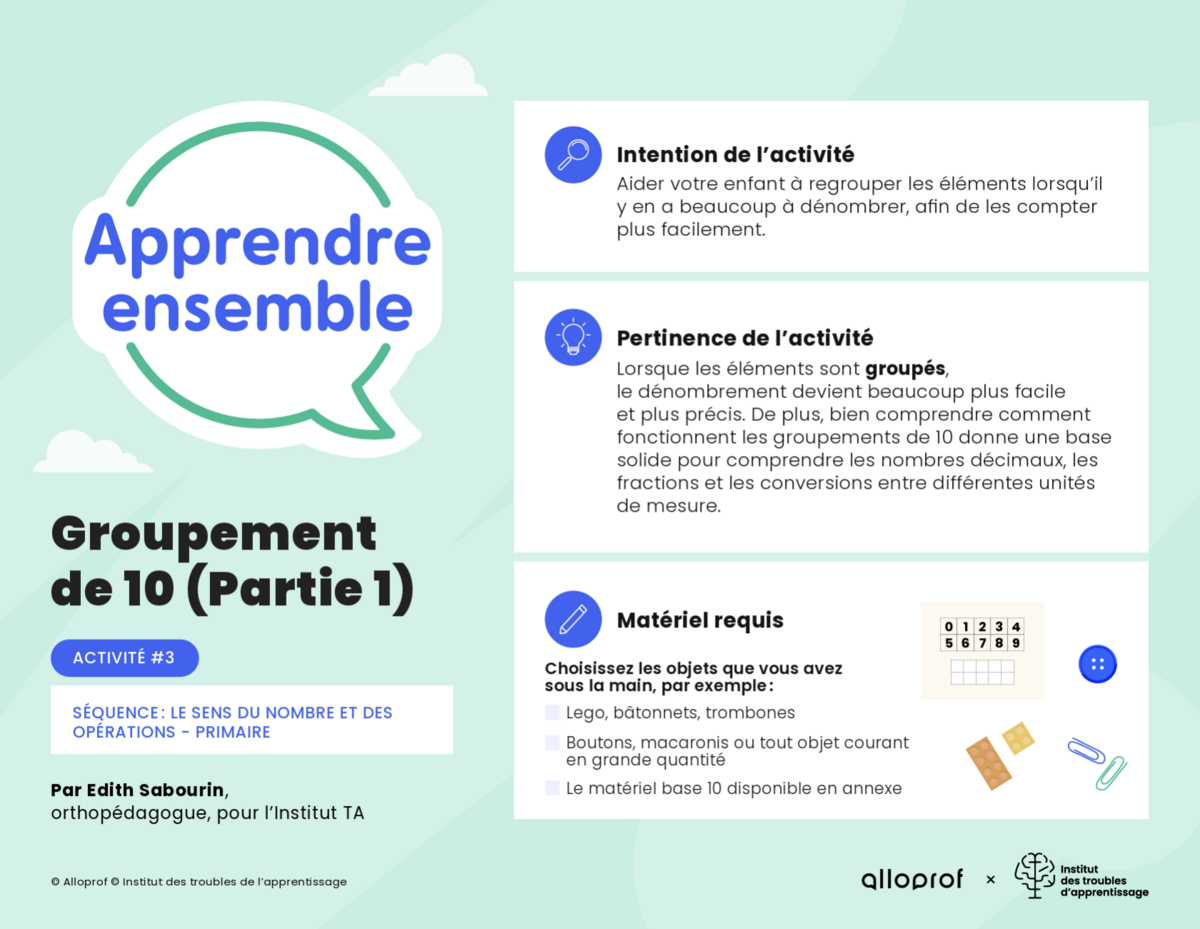 Activité n° 3 : Groupement de 10 (Partie 1)