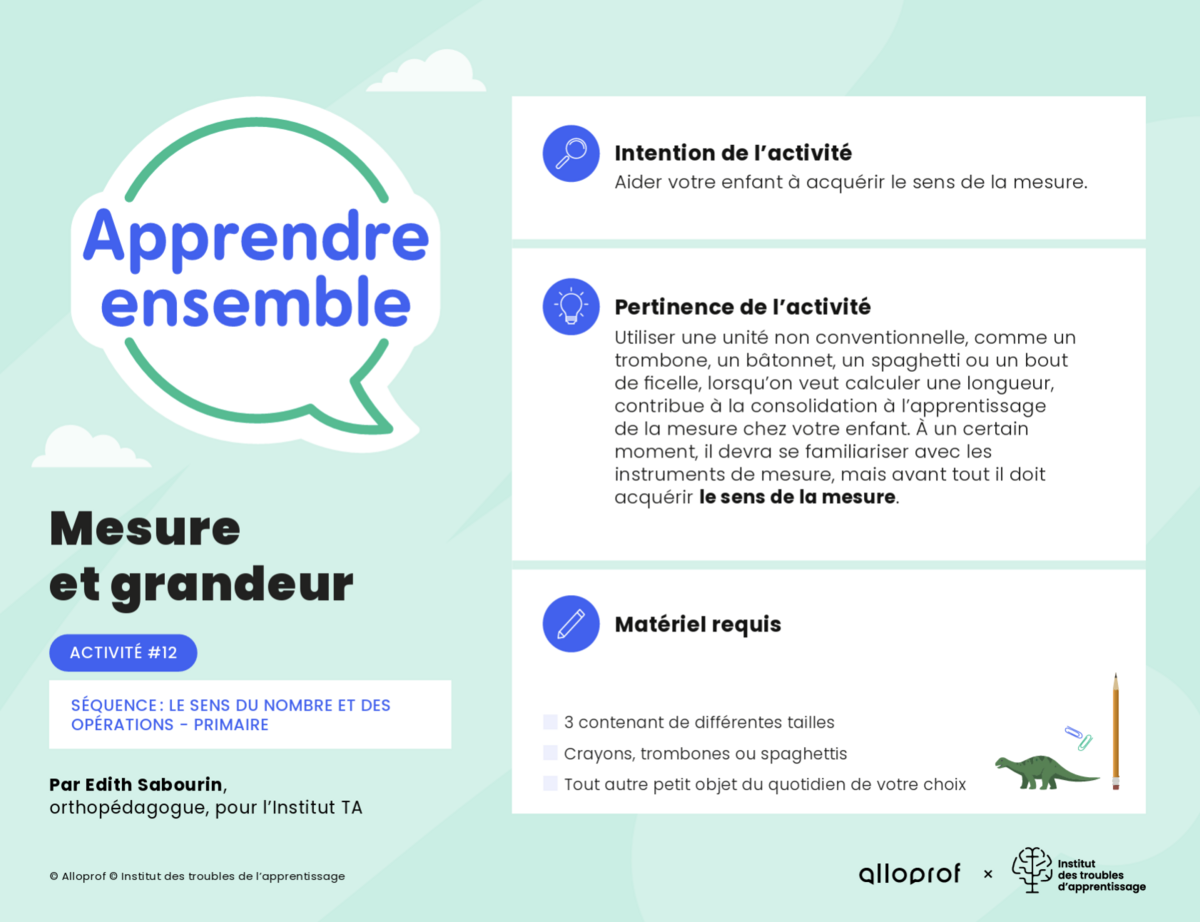 Activité n° 12 : Mesure et grandeur