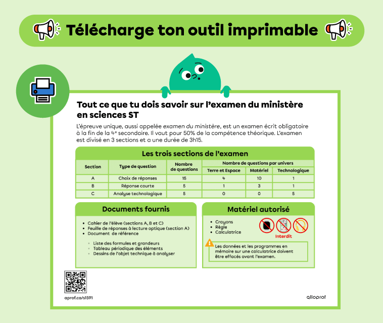 Informations sur l'examen du ministère (ST)