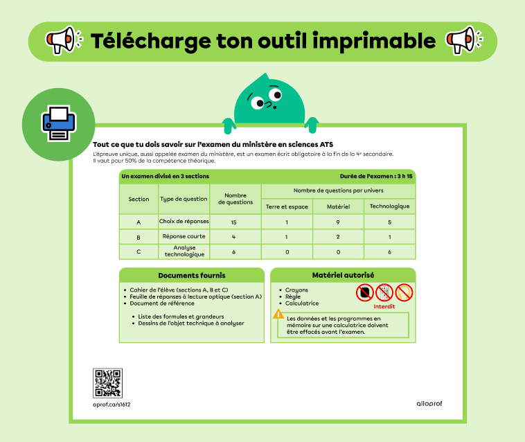 Informations sur l'examen du ministère (ATS)