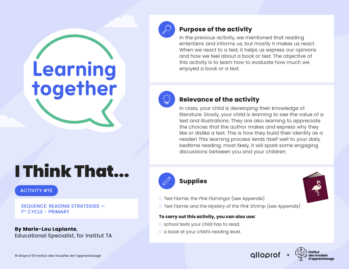 Activity #15: I Think That...