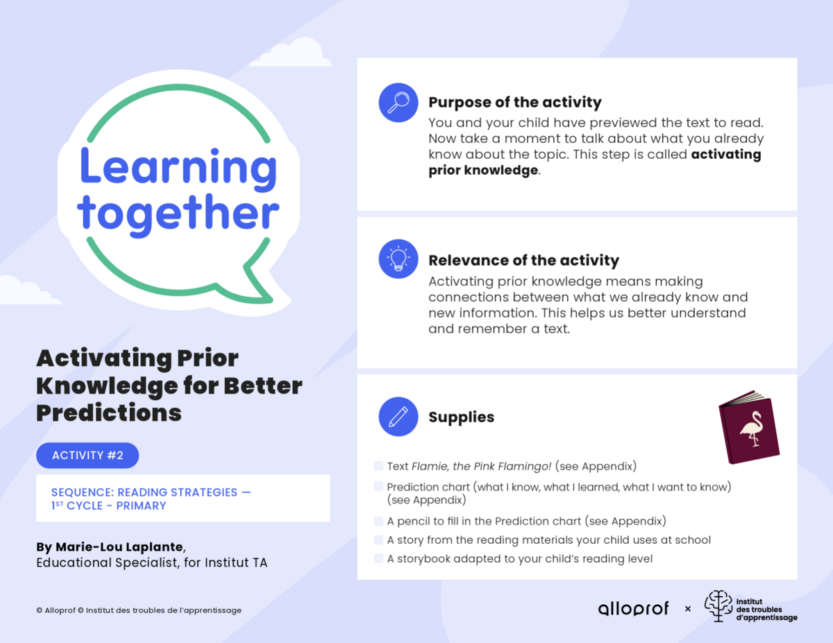 Activity #2: Activating Prior Knowledge for Better Predictions