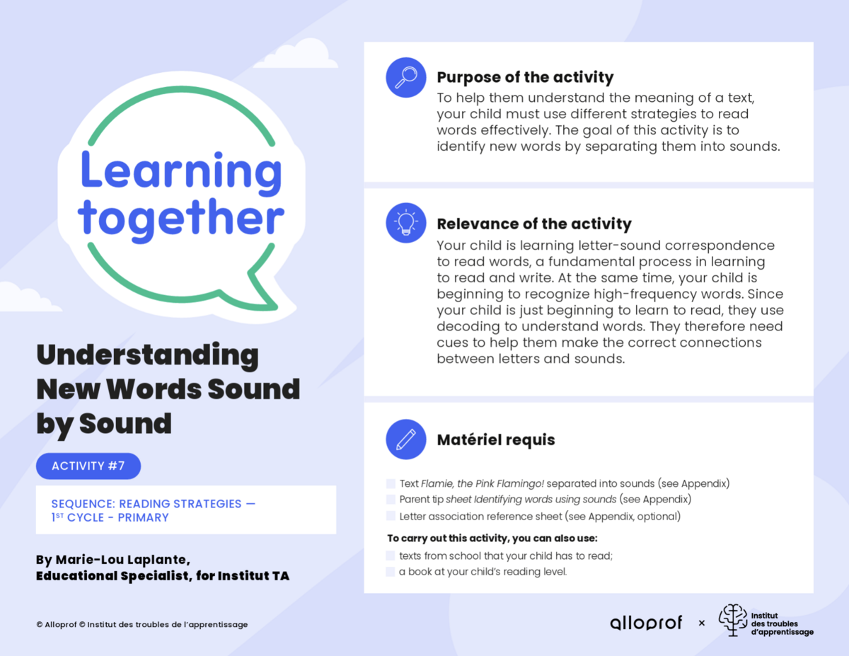 Activity #7: Understanding New Words Sound by Sound