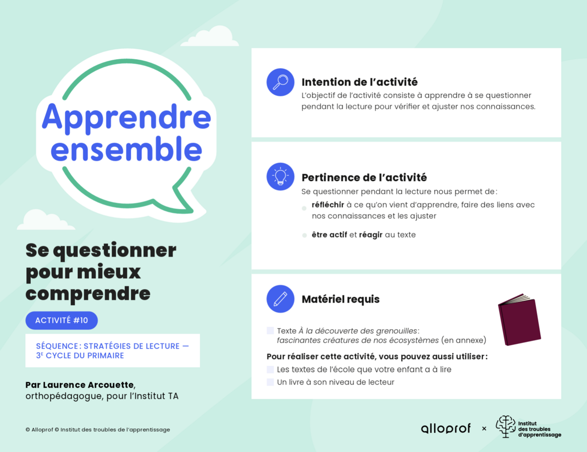 Aperçu de l'activité.