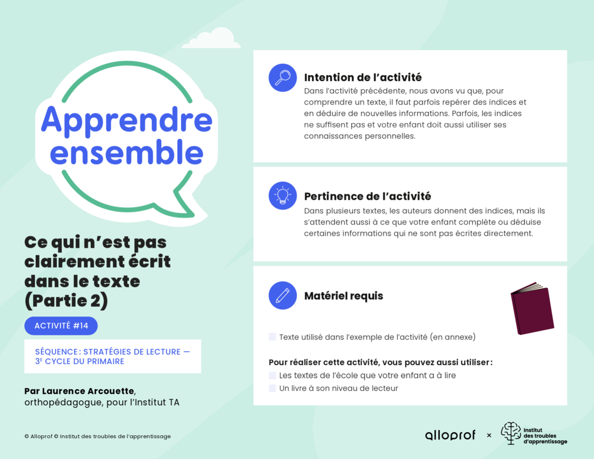 Aperçu de l'activité.