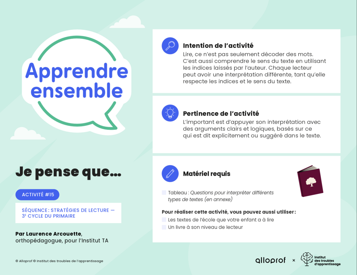Aperçu de l'activité.