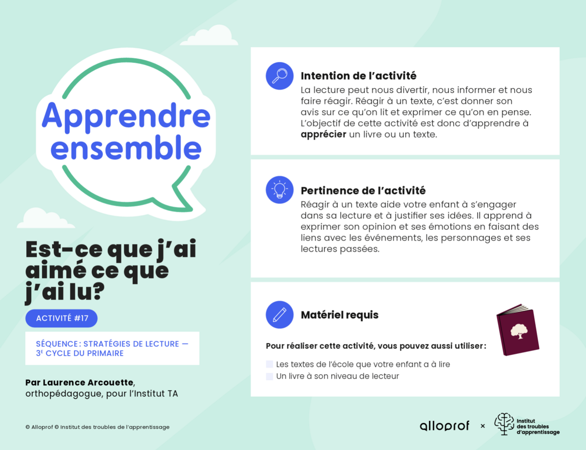 Aperçu de l'activité.