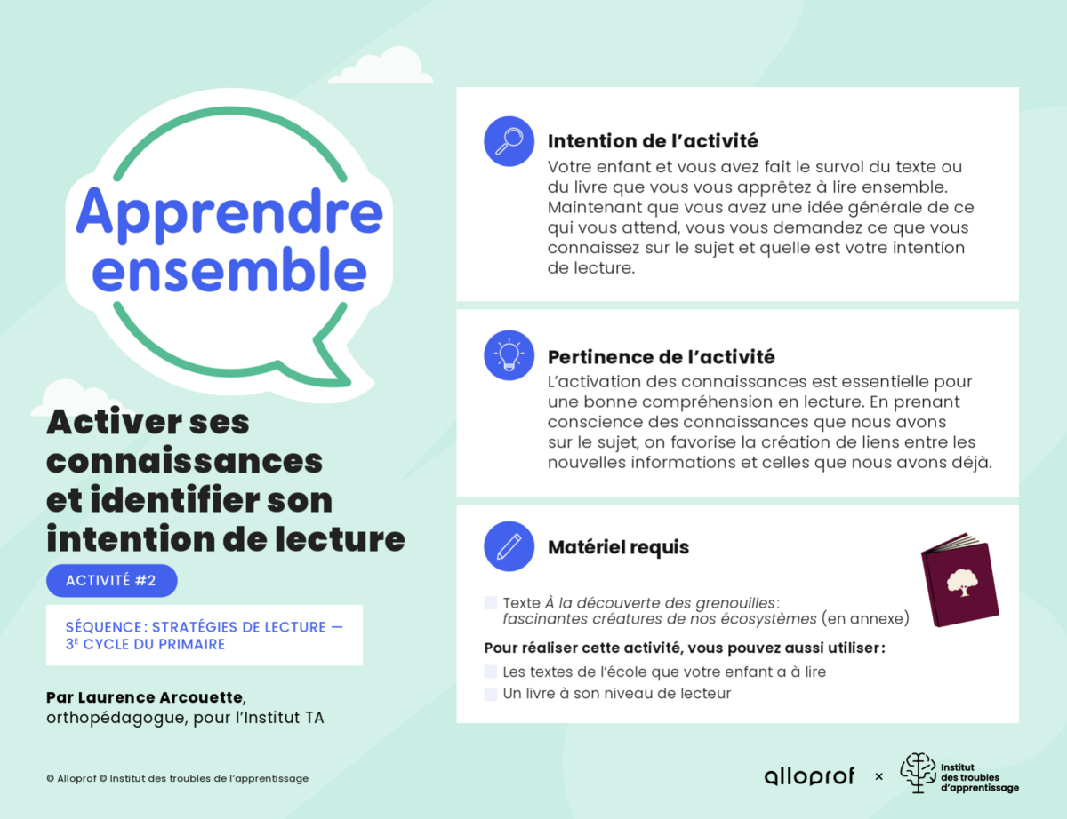 Aperçu de l'activité.