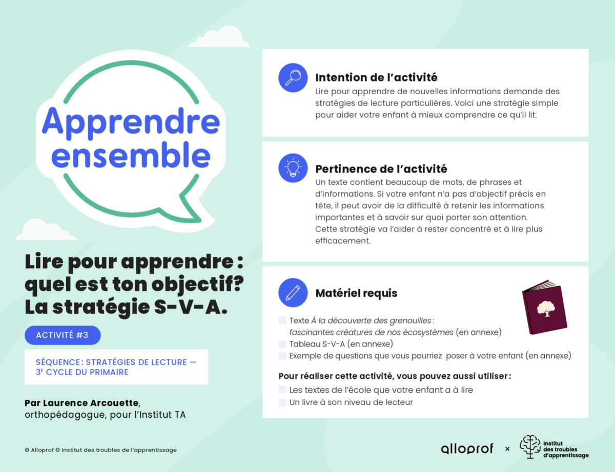 Aperçu de l'activité. 