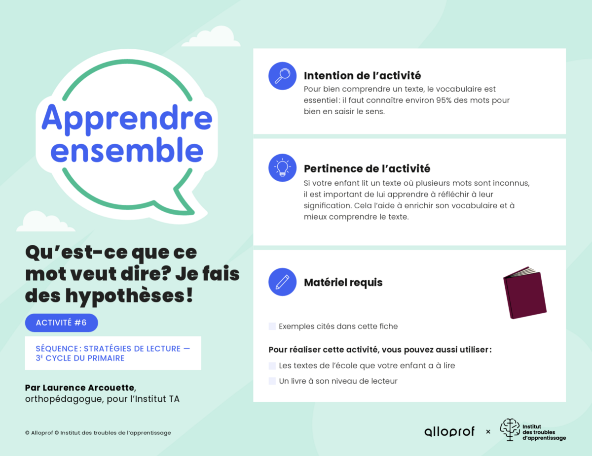 Un aperçu de l'activité.