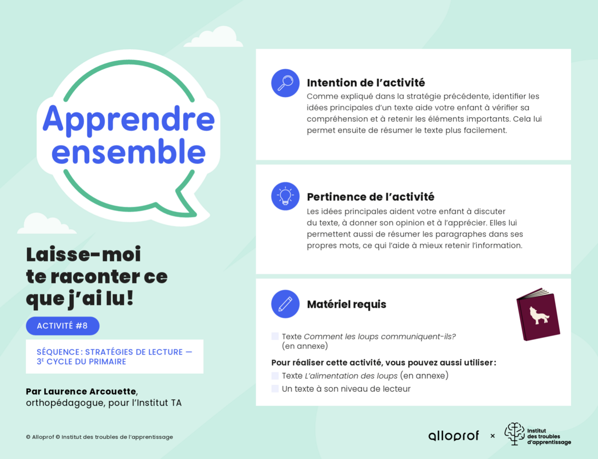 Aperçu de l'activité.
