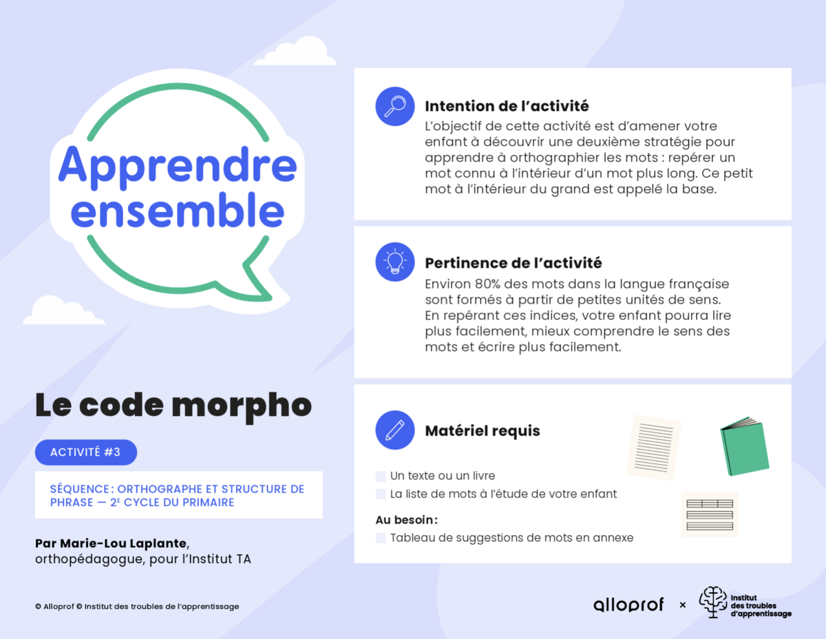 Aperçu de l'activité. 
