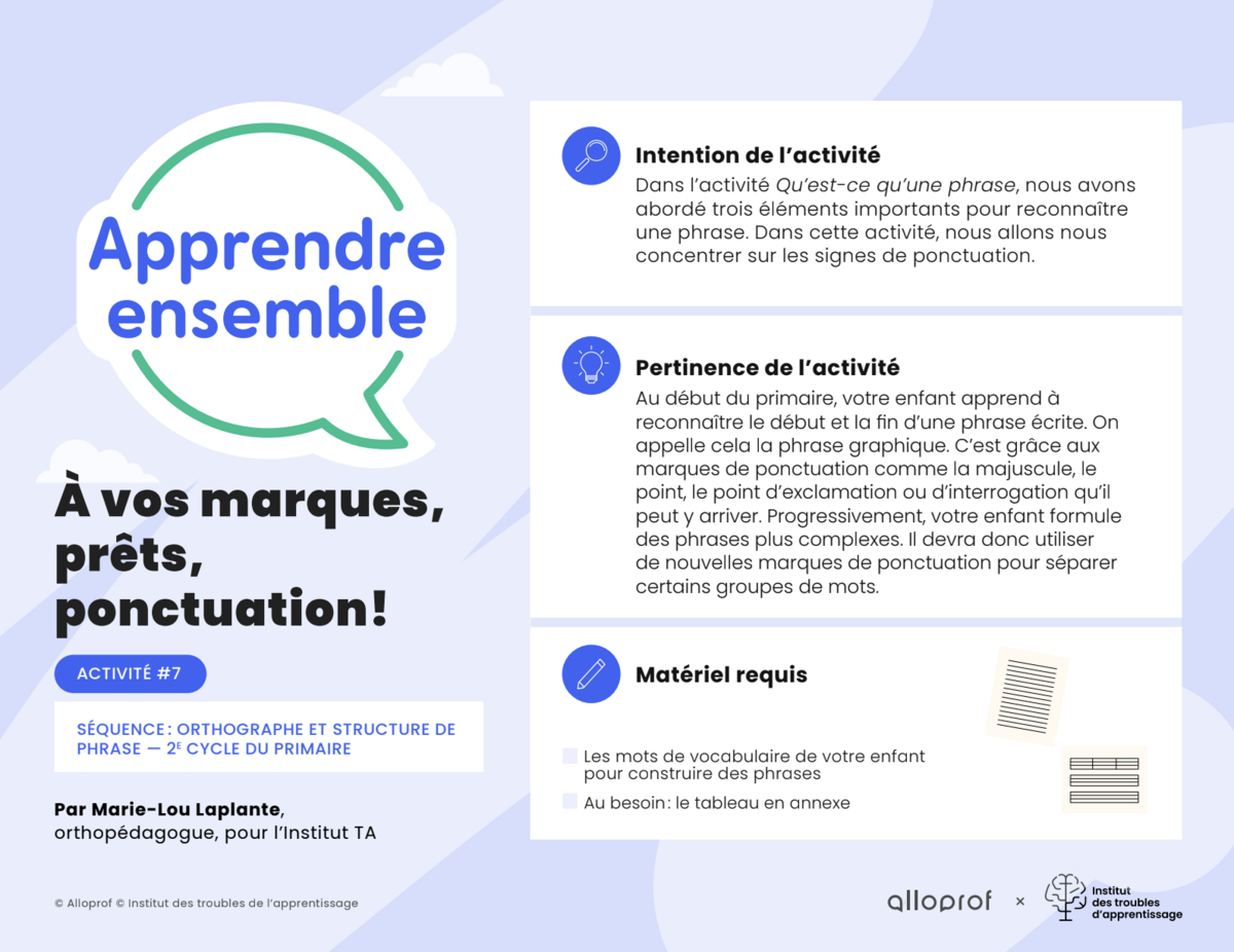 Aperçu de l'activité.