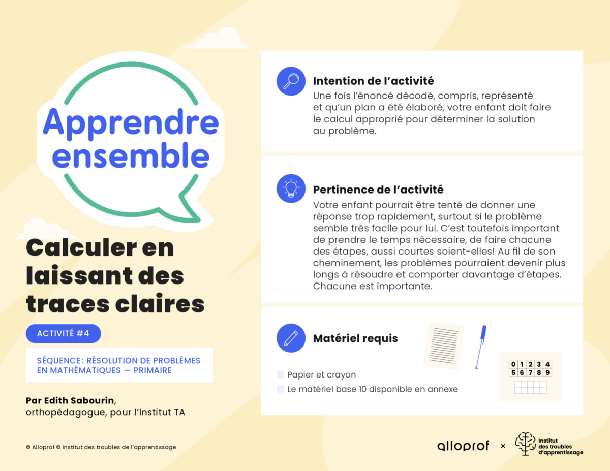 Calculer et laisser des traces