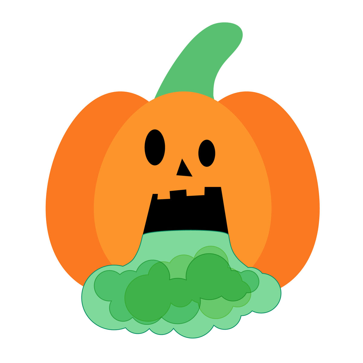 A puking pumpkin.