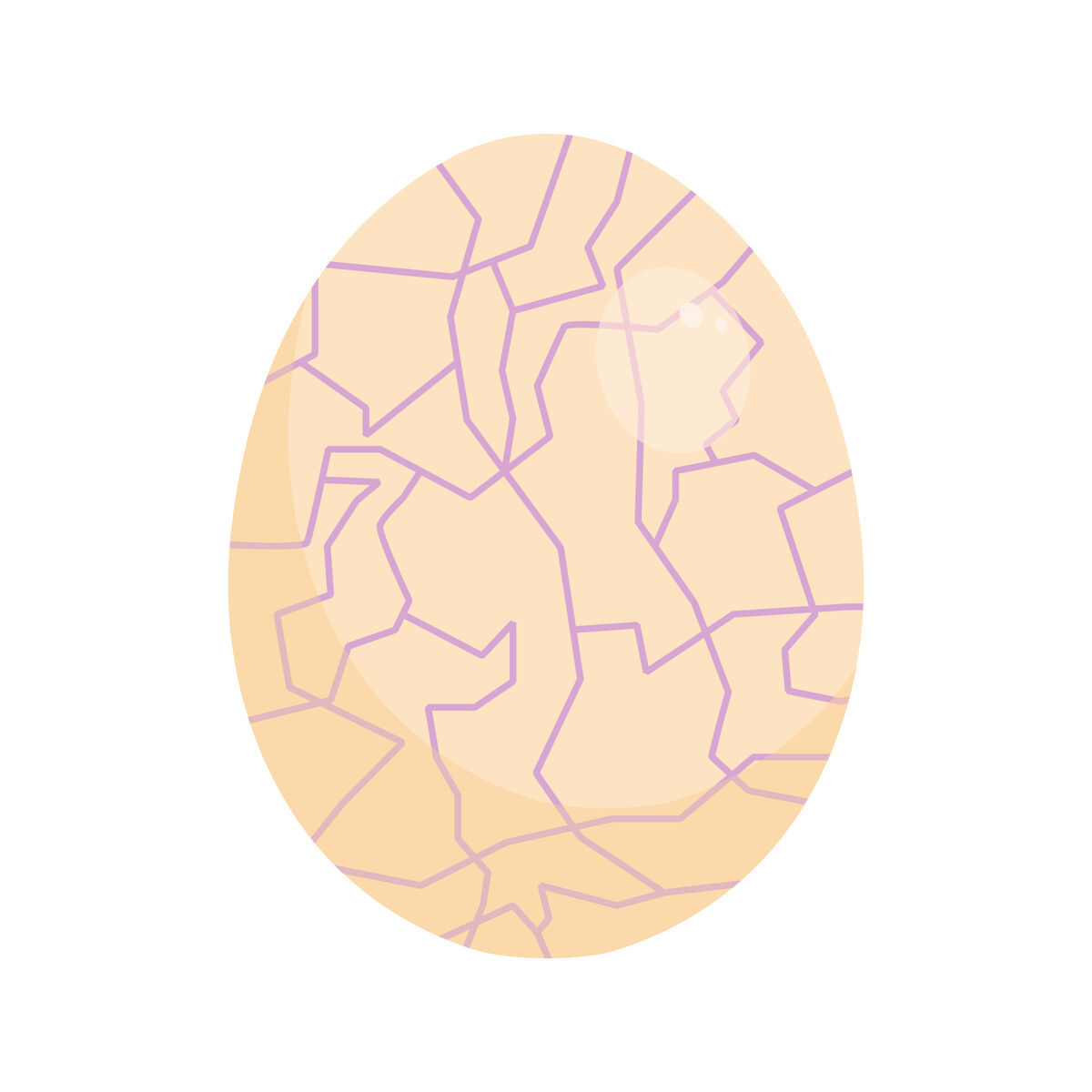 An egg with spiderwebs on it.