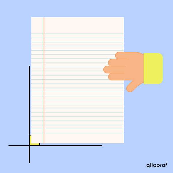 Example of a Right Angle Compared to a Sheet.