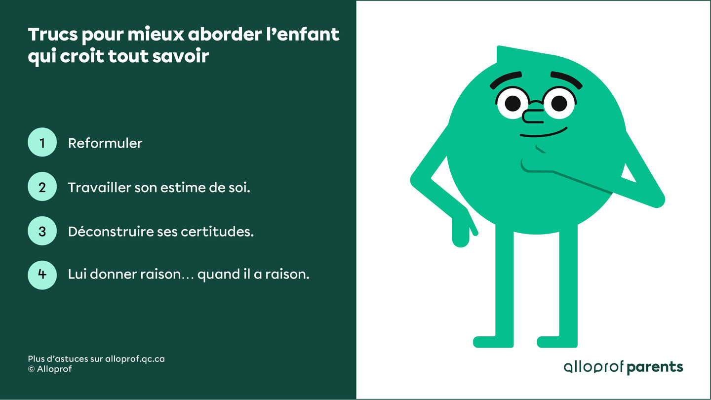 Comment On Appelle Une Personne Qui Croit Tout Savoir Comment aider l’enfant qui croit tout savoir? | Alloprof