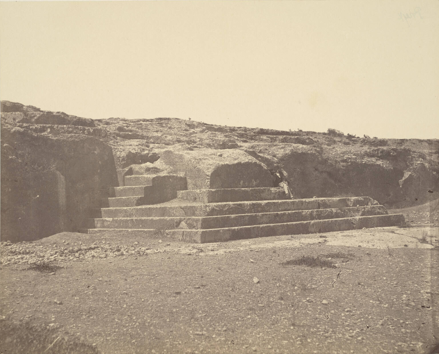The Pnyx, the site where the citizens gathered for the assemblies of the Ecclesia. Any citizen wishing to speak had to step onto the stone platform.