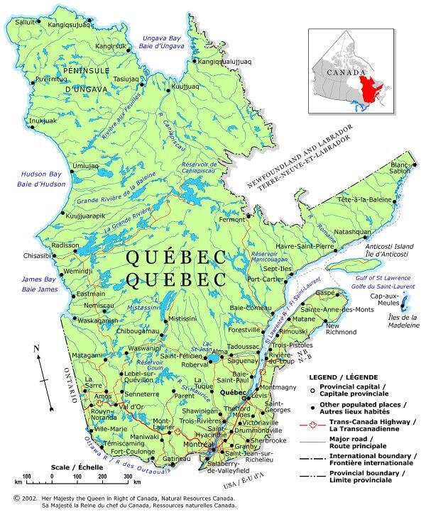 carte quebec