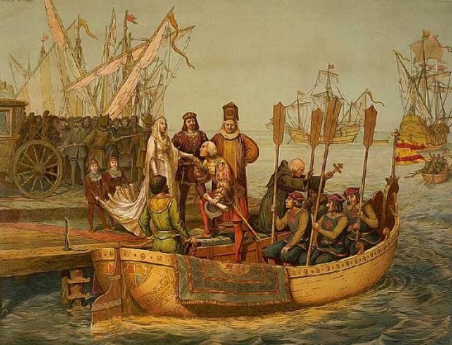 Christopher Columbus sets sail for the New World on 3 August 1492
