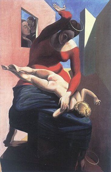 La Vierge corrigeant l’enfant Jésus par Max Ernst (1924)
