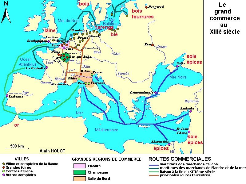 Carte du commerce mondial et des marchandises échangées