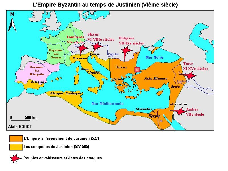 The Byzantine Empire in the 5th century.