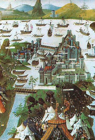 The siege of Constantinople in 1453.