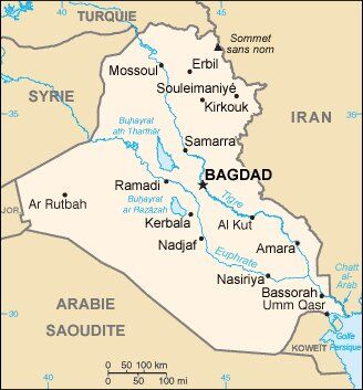 Map of Baghdad's location.