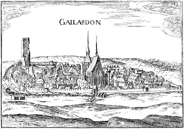 Gravure d’une ville au Moyen Âge