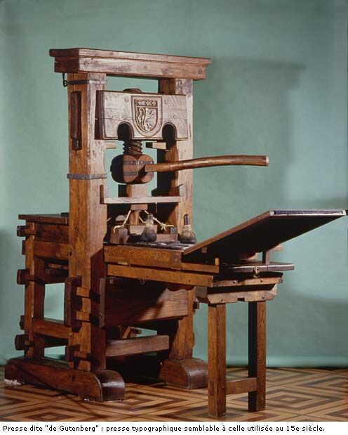 Un modèle semblable a la presse de Gutenberg