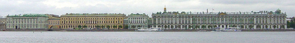 The Hermitage Museum buildings, seen from the river