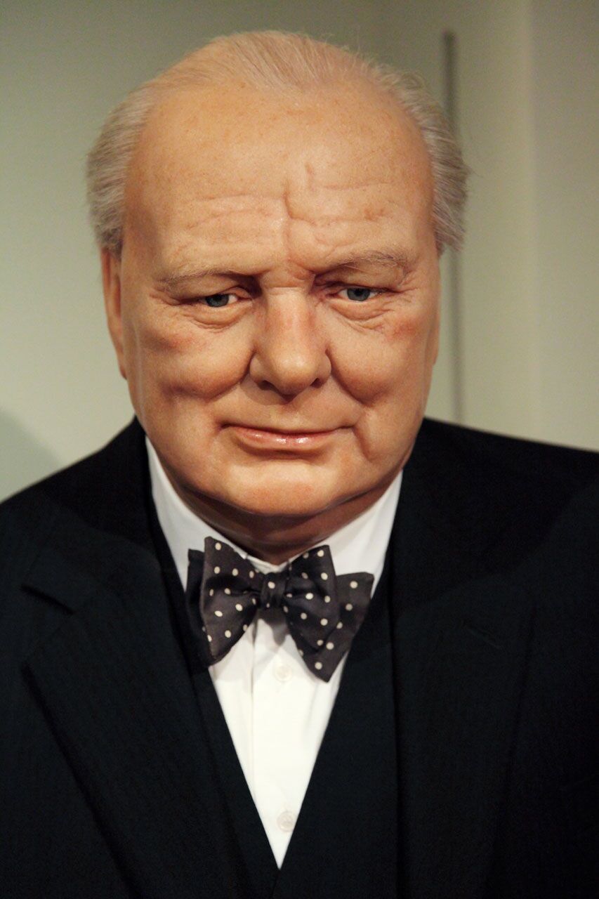 Winston Churchill wax statue.