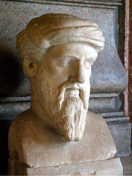 Bust of Pythagoras.