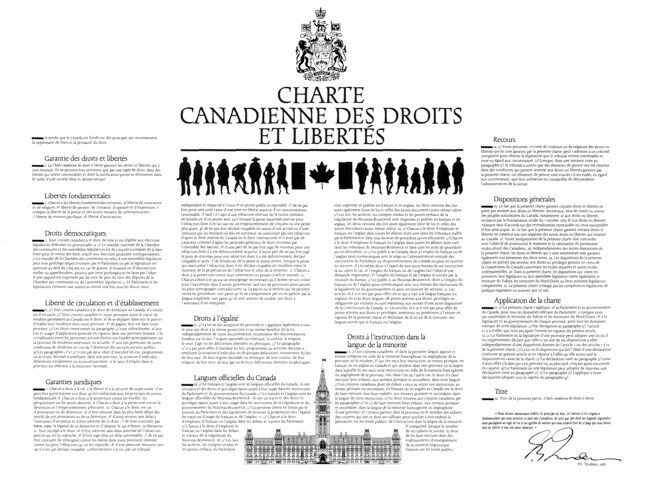 The Canadian Charter of Rights and Freedoms