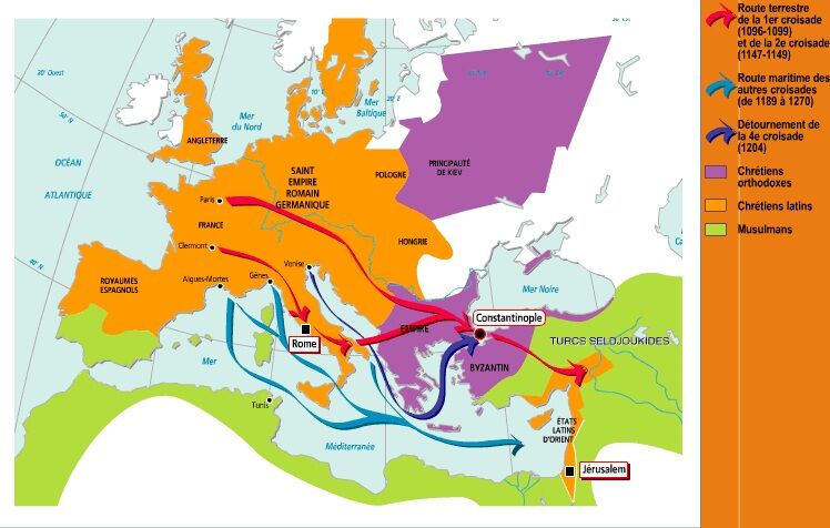 Carte de la 6e croisade