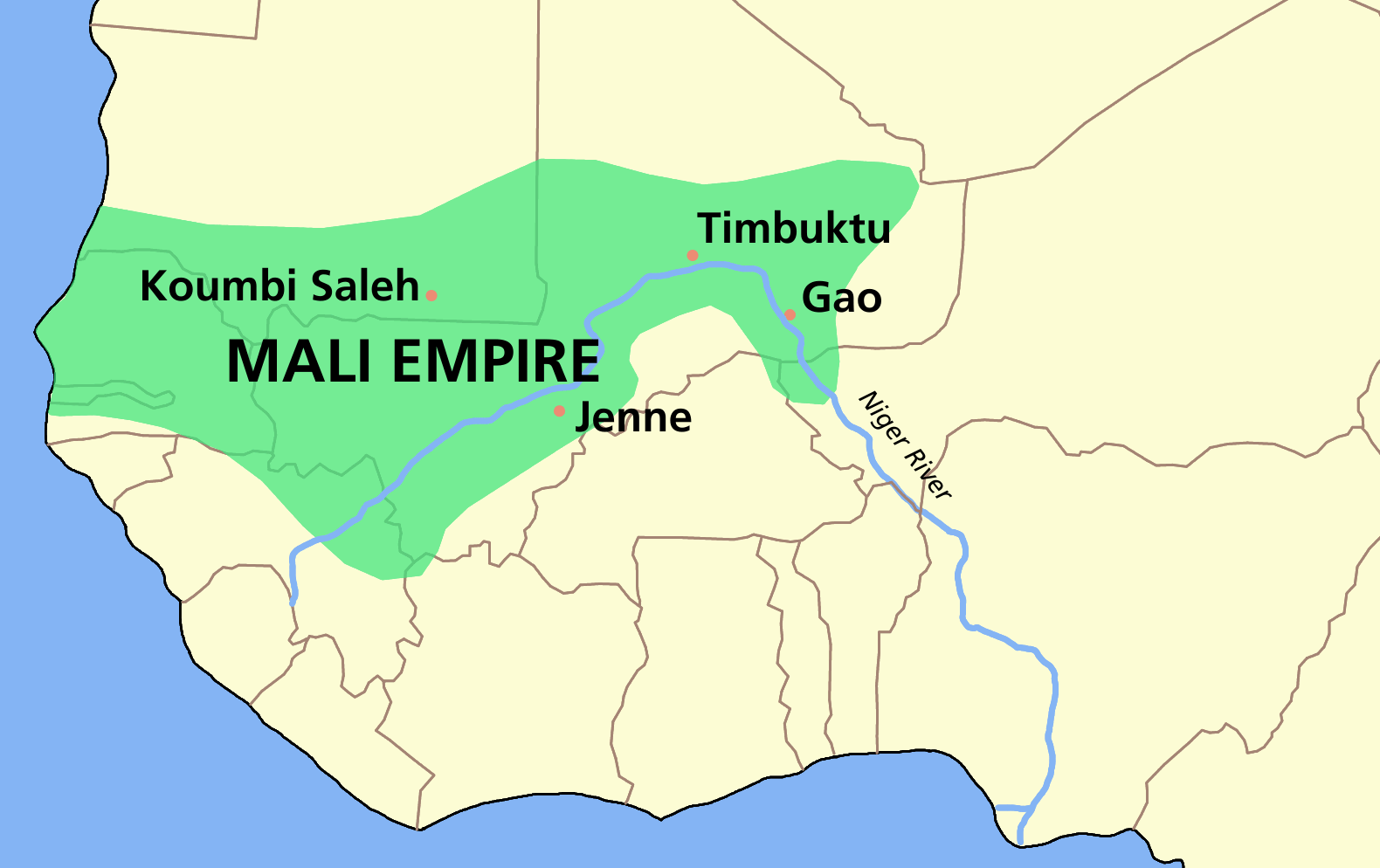 The territory of the Mali Empire.