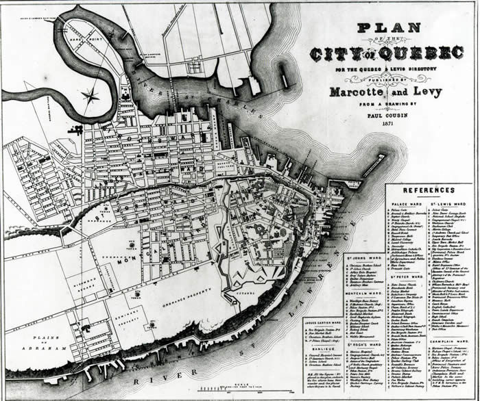 Plan de Québec en 1871