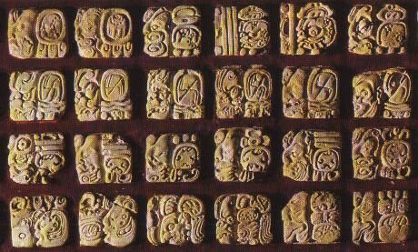 Examples of Mayan hieroglyphs
